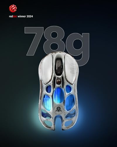 GravaStar Mercury M1 Pro Wireless Gaming Mouse, Lightweight Magnesium Alloy, 26,000 DPI, PAW3395DM Sensor, 5 Programmable Buttons, Support Wired/2.4GHz/BT, Up to 200 Hours Battery Life