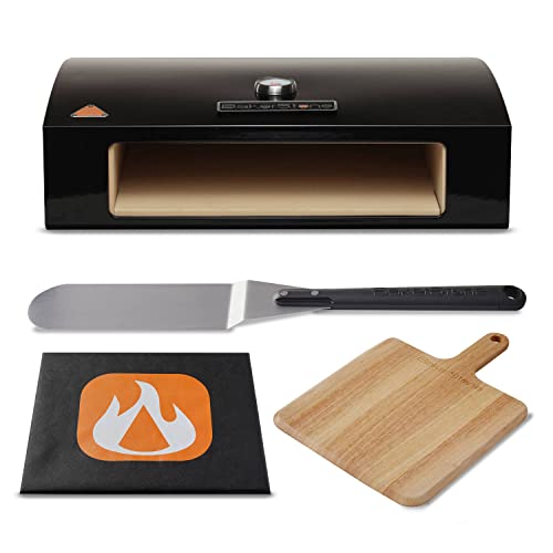 BakerStone Pizza Oven Outdoor, 5-Sided Stone Pizza Oven Box Kit for Gas Grill Top with Wood Paddle, Turning Peel, Dust Cover, Original Series