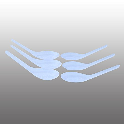 100 Pack Disposable Dining Asian Soup Spoons Chinese Spoon White Plastic