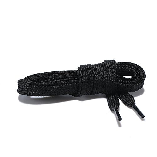 AOMIDI Flat Shoelaces Wide Shoes Lace (3 Pair) - Wide Shoelaces - Flat Shoe Laces for Sneakers and Shoes (27" inches (69 cm), Black)