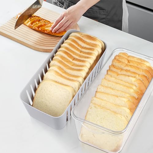 FIRJOY Bread Storage Container for Homemade Bread (1 Pack L Container - Gray)