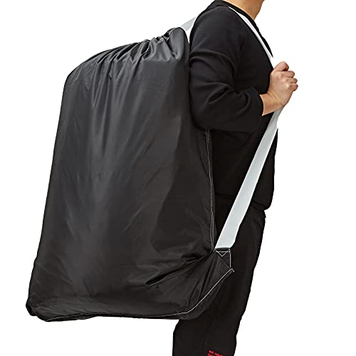 HOMEST XL Nylon Laundry Bag with Strap, Large Dirty Clothes Organizer, Easy Fit a Laundry Hamper or Basket, Can Carry Up to 4 Loads of Laundry, Black