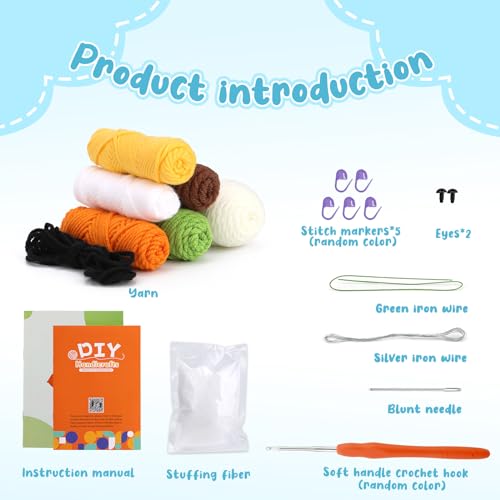 Nitlak Crochet Kit for Beginners, Crochet Starter Kit, Crocheting Cartoon Pumpkin Ghost Kits with Step-by-Step Video Tutorials, Plenty of Yarn, Complete Starter Knitting Kit for Adult, DIY Present