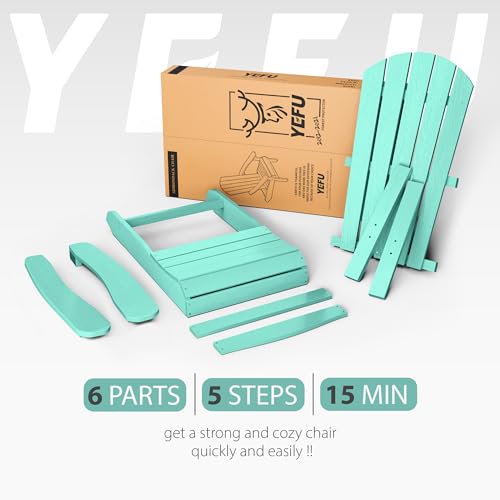 Adirondack Chairs Set of 2 Plastic Weather Resistant, Outdoor Chairs 5 Steps Easy Installation, Like Real Wood, Widely Used in Outdoor, Patio, Lawn, Fire Pit, Deck, Outside, Garden Chairs (White)