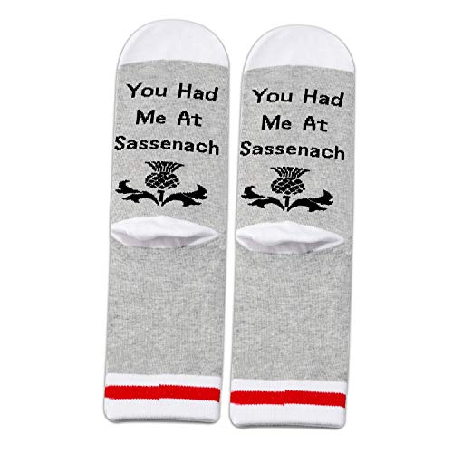 PXTIDY 2 PAIRS TV Show Socks You Had Me At Sa-ssenach Crew Socks Irish Sa-ssenach Gift TV Show Gift