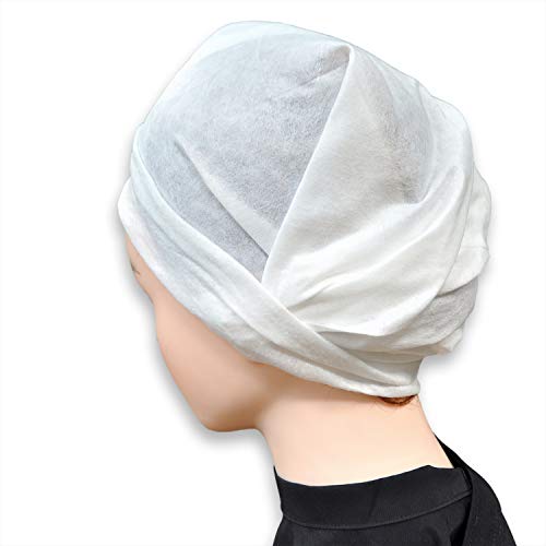 DAVELEN Essential Disposable Hair Towel for Women, 100 Pack 32 inch X 16 inch, Super Absorbent Quick Dry Hair for Drying Curly, Long & Thick Hair (White) (100)