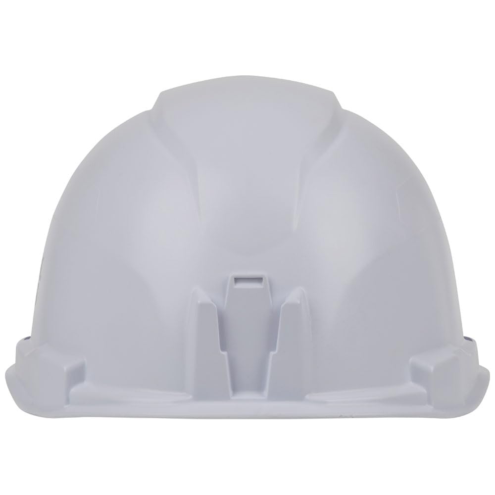 Klein Tools 60107 Hard Hat, Light, Non-Vented Cap Style, Padded, Self-Wicking Odor-Resistant Sweatband, Tested up to 20kV, White