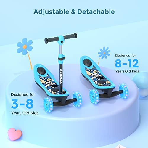 isinwheel Mini Pro Electric Scooter for Kids Ages 3-12, 3-Wheel Electric Scooter for Boys/Girls, Electric Kick Scooter for Kids with Long Battery Life, Flashing LED Wheels, 3 Adjustable Height