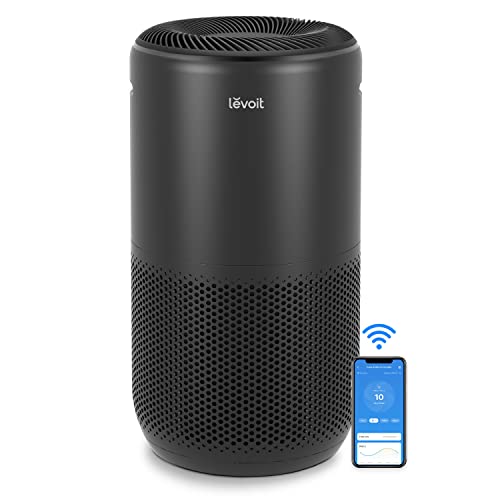 LEVOIT Air Purifiers for Home Large Room Up to 1980 Ft² in 1 Hr With Air Quality Monitor, Smart WiFi and Auto Mode, 3-in-1 Filter Captures Pet Allergies, Smoke, Dust, Pollen, Core 400S, Black