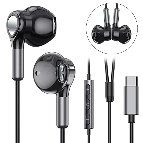 USB C Headphones for Samsung Galaxy S23 Ultra S22 S21 FE S20 A54 A53 USB C Earphones with Microphone in-Ear Headphones Wired Earbuds USB Type C Earphones for iPhone 15 Pro Max iPad Plus Pixel 8 7 6a 5