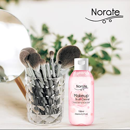 Norate Makeup Brush Cleaner, Make Up Brush Cleansers Solution, Makeup Cleaner for Makeup Brushes, Beauty Sponge, Powder Puff, Deep Clean Brush Shampoo, Gentle Formula Cruelty Free 5.3 FL.OZ