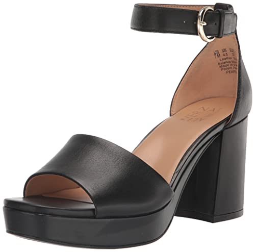 Naturalizer Women's Pearlyn Platform Sandal Black Leather 8.5 M