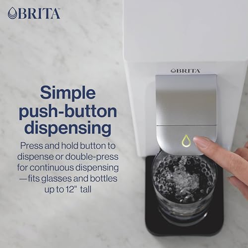 Brita Hub Compact Countertop Water Filter System, 9 Cup Water Reservoir, Includes 6 Month Carbon Block Filter, White, 87344