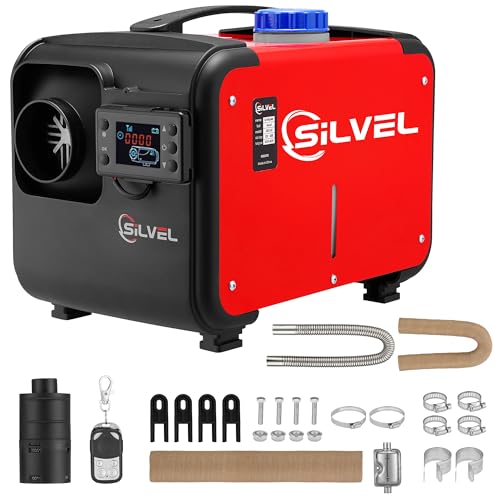 SILVEL 8KW Diesel Air Heater,Diesel Heater All in One 12V with LCD Display, Remote Control,Silencer, Fast Heating,for RV Truck, Boat, Camper, Car Trailer, Motorhomes, Caravans, Orange