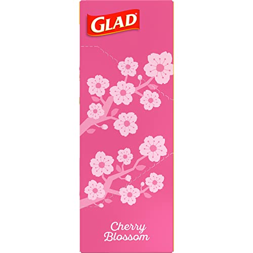 Glad Odorshield Small Drawstring Trash Bags, 4 Gal, Pink, Cherry Blossom, 34 Ct, Pack May Vary