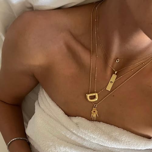 Ewrkbr Bubble Letter Necklace Silver, Chunky Sterling Silver Initial Necklace Dainty Long Silver Pendant Necklace Cute Everyday Letter Necklace Trendy Silver Jewelry for Women