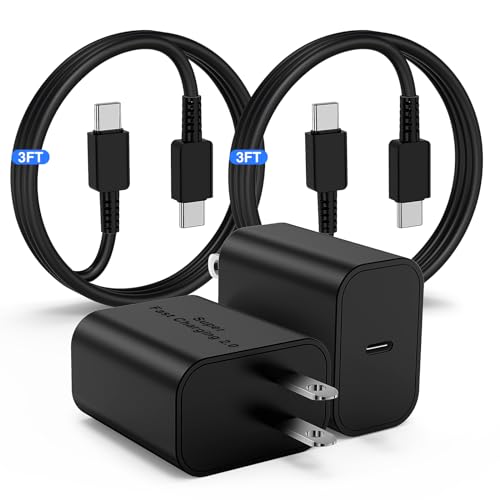 45W Samsung Super Fast Charger for S24, Type C Charger Fast Charging Block &3FT USBC to USBC Cable 2Pack for Galaxy S24 Ultra/S24+/S23 S22 S21 Ultra/Plus, Tab S8/S7/A8/A7, Android Phone Charger Cord