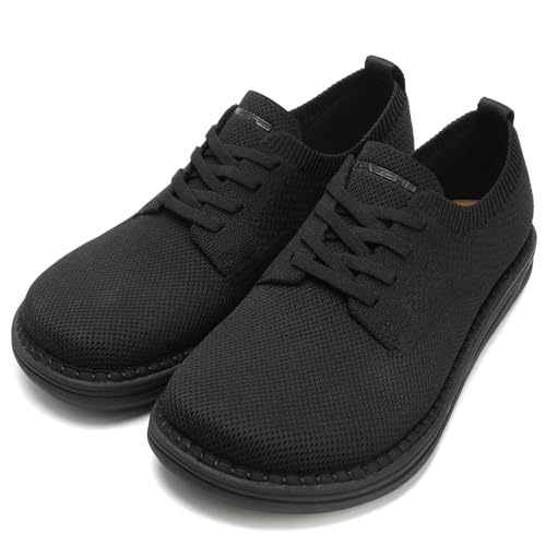 ITAZERO Men's Wide Toe Box Mesh Shoes Casual Big Size Barefoot Walking Shoes with Arch Support Insole for Plantar Fasciitis Black 17
