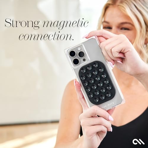 Case-Mate Stick it! Magnetic Suction Cup Phone Mount | Snap-On iPhone Suction Mount | Detachable Suction Phone Grip | Hands-Free MagSafe Suction Mount for iPhone Pro Max 15/14/13/12 Series | Midnight