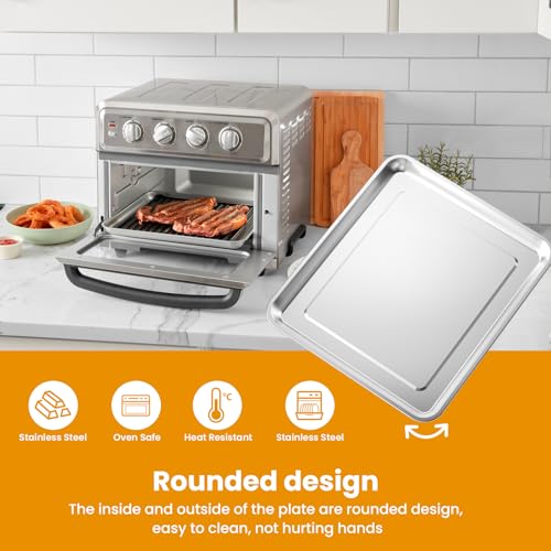 Stainless Steel Baking Tray Pan Compatible with Cuisinart Airfryer TOA-060 and TOA-065 (with Cuisinart Airfryer TOA-060 and TOA-065)