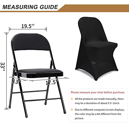 ManMengJi Spandex Folding Chair Covers, Folding Chair Covers 12 PCS Light Yellow, Universal Fitted Banquet Chair Slipcovers for Wedding Party Event