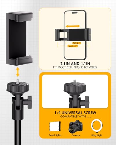 EMART 62’’ Tripod for iphone, Adjustable Cell Phone Travel Tripod Stand with Remote for Video Recording, Smartphone Selfie Stand for Camera Ring Light Filming