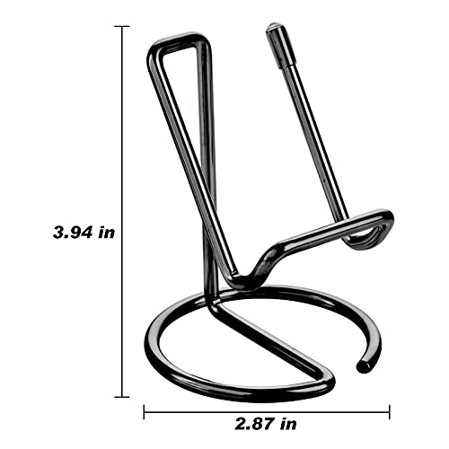 ROPOSY Cell Phone Stand for Desk, Cute Metal Black Cell Phone Stand Holder Desk Accessories, Compatible with All Mobile Phones, iPhone, Switch, iPad