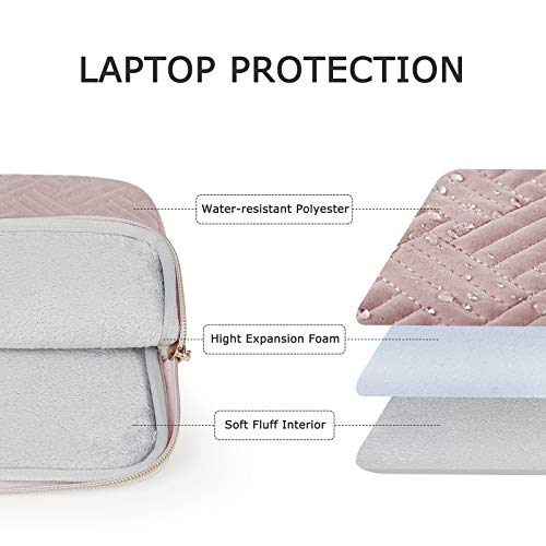 BAGSMART Laptop Sleeve Bag Compatible with MacBook Air/Pro, 13-13.3 inch Notebook, Compatible with MacBook Pro 14 Inch, MacBook Air M2 Sleeve 13 Inch, Repellent Protective Case with Pocket, Pink