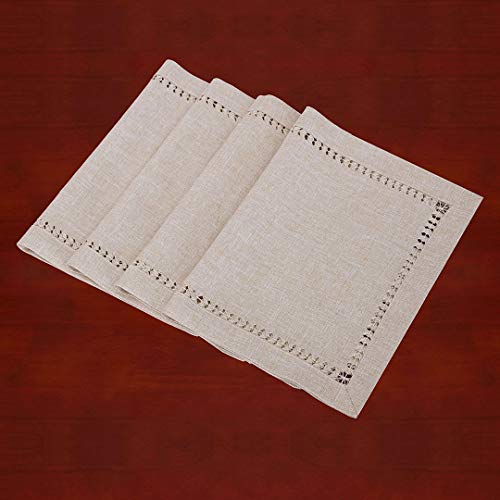 Grelucgo Super Long Handmade Hemstitched Polyester Rectangle Table Runners, Cranberry 14x144 inch