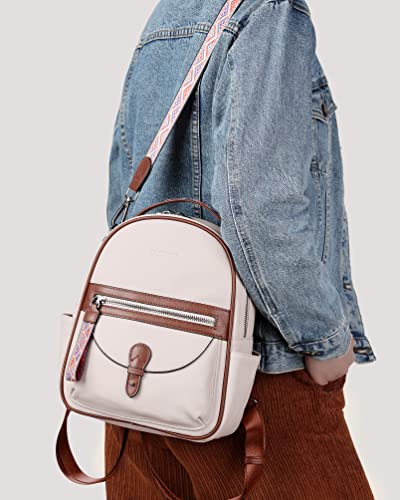 FADEON Mini Backpack Purse for Women, Designer Leather Cute Roomly Small Backpacks, Ladies Shoulder Backpack Fashion Handbag