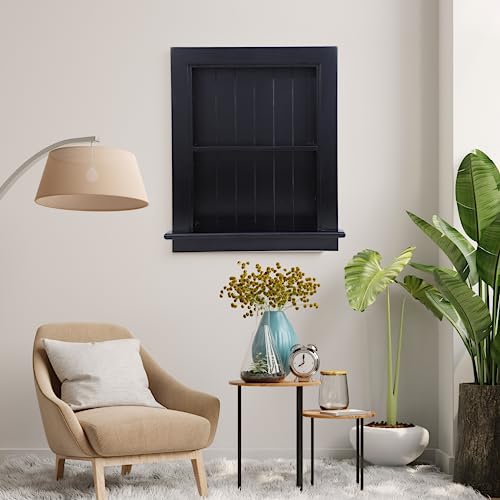 Potter-Island 14 x 18 Medicine Cabinet Recessed, Wall Niche, Bathroom Wall Cabinet, 3-Tier, Between Studs Shelving for Drywall, Black