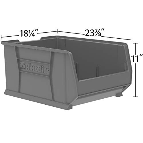 Akro-Mils 30289 Super-Size AkroBins Plastic Storage Bins, Space-Saving Stackable Bins for Garage, Classroom, Warehouse Organization, 24-Inch L x 18-Inch W x 12-Inch H, Blue, 1-Pack