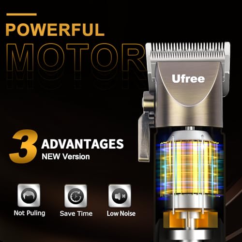 Ufree Professional Hair Clippers for Men, 3 in 1 Mens Beard Trimmer, Shavers for Men, Electric Razor, Nose Hair Trimmer, Cordless Barber Clippers, Mens Grooming Kit, Birthday Gift for Dad