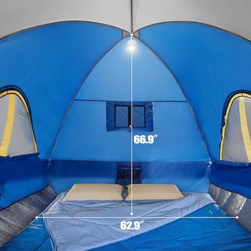 GoHimal Pickup Truck Tent, Waterproof PU2000mm Double Layer for 5.5-6.0 FT Truck Bed, Portable Truck Bed Tent for Camping, Blue