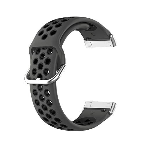 BabyValley Band Compatible with Fitbit Versa 4/Versa 3/Sense Silicone Band+Metal Connector Breathable Bracelet Strap Smartwatch Accessories Band for Versa 3/Sense (Purple+Lemon)
