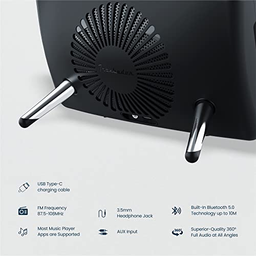 Bluetooth Speaker with FM Radio Customizable Picture Frame Wireless Speaker Wireless Rechargeable Custom Photo Frame Portable Bluetooth Speaker Loud HD Stereo Sound Rich Bass Black