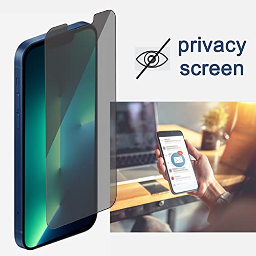 Ailun 2Pack Privacy Screen Protector for iPhone 13 Pro [6.1 inch Display] + 2 Pack Camera Lens Protector, Anti Spy Private Tempered Glass Film,[9H Hardness] - HD [Black][4 Pack]