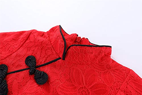 Mud Kingdom Toddler Girl Special Occasion Dresses Chinese New Year Traditional Red 2T