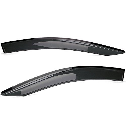 IKON MOTORSPORTS, Window Visor Compatible with 2012-2015 Honda Civic 4Door Sedan Only, Mug Style Acrylic Smoke Tinted Sun Rain Shade Guard Wind Deflectors, 2013 2014