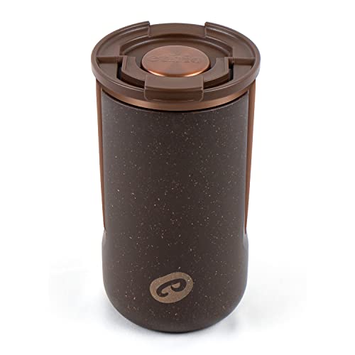 HYDROFROG Stainless Steel Tumbler with Lid Insulated Thermal Coffee Travel Mug 14 oz Reusable Coffee Mug for Cold and Hot,Cupholder Friendly Water Tumbler, Gift for Women and Men(Brown, 14 oz)