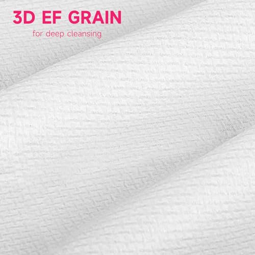 FACEMADE 60 Ct Disposable Face Towels XXL, Face Towelettes for Makeup and Clean, Super Soft and Thick Dry Wipes, USDA Certified 100% Biobased, Rose