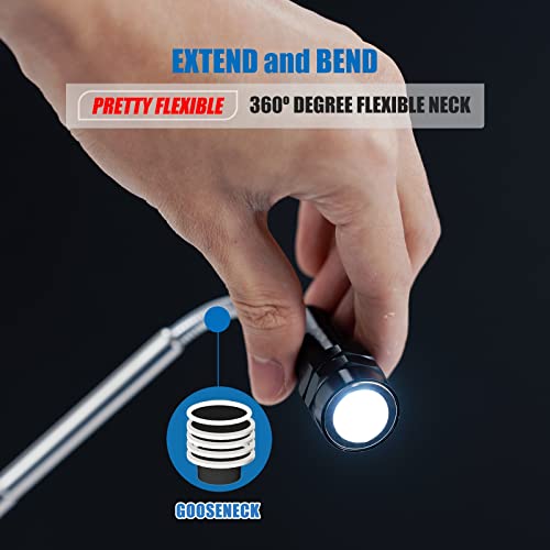 VIBELITE Extendable Magnetic Flashlight with Telescoping Magnet Pickup Tool-Cool Gadgets Gifts Idea & Birthday for Men, Husband,Dad,Father,Mechanic,Tech,Handyman,Him Women