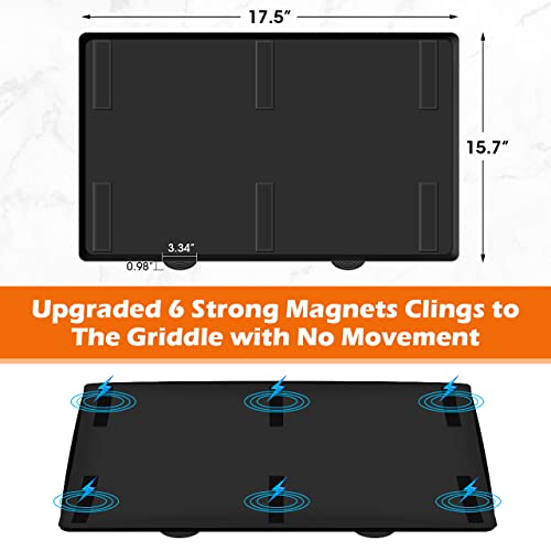 17" Griddle Mat Silicone for Blackstone, Magnetic Protective Cover Mats Blackstone Griddle Top Covers for Blackstone Protector Outdoor-Black