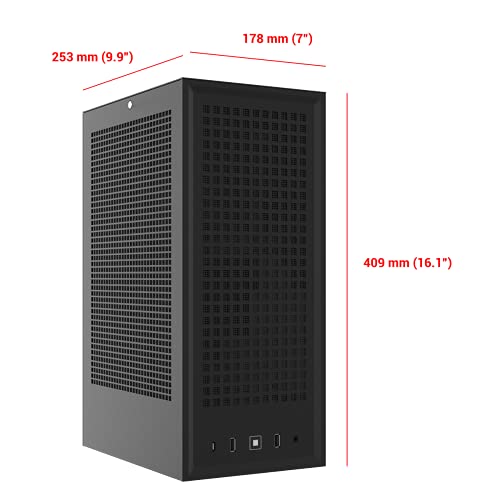 HYTE Revolt 3 Small Form Factor Premium ITX Computer Gaming Case with 700W Gold SFX Power Supply, Black