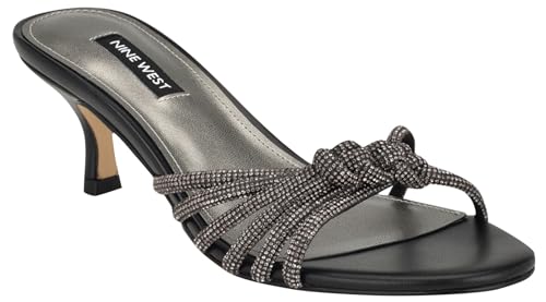 Nine West Women's Glitzy Heeled Sandal, Silver 040, 10