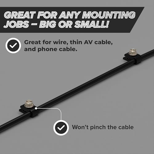 THE CIMPLE CO - Mini Wire Cable Clips, Electrical Wire Cable Clip, 1/10 in (3 mm) Screw Clip and Fastener, Black (10 Pieces per Bag)
