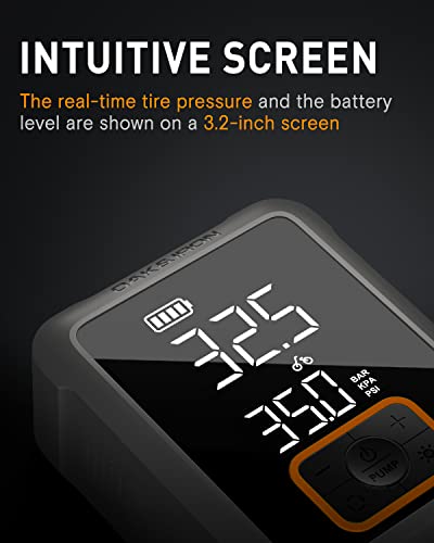 OAK & IRON Battery Tire Inflator 1 Min Fast Inflation Portable Air Compressor 150PSl Cordless Tire Pump with LED Screen for Cars, Bikes, Motorcycles, and Balls