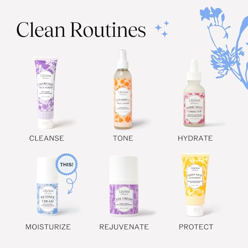 LilyAna Naturals Retinol Cream for Face - Made in USA, Retinol Cream, Anti Aging Cream, Retinol Moisturizer for Face and Neck, Wrinkle Cream for Face, Retinol Complex - 0.5oz