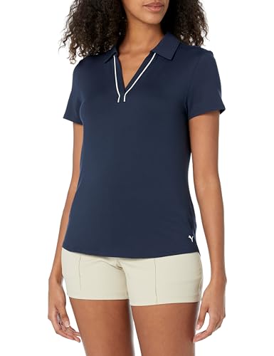 Puma Golf Women's CLOUDSPUN Piped SS Polo, Puma Black