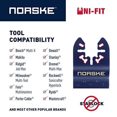 Norske Tools NOTP236 3-in-1 Cutting, Scrapper & Rasping Oscillating Multi Tool Accessory | Oscillating Saw Blades